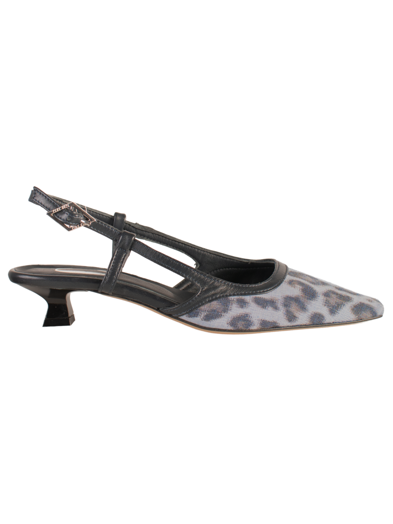 CARA ROSA KATLEEN - KITTEN HEEL SLINGBACK - LUIPAARD BLAUW