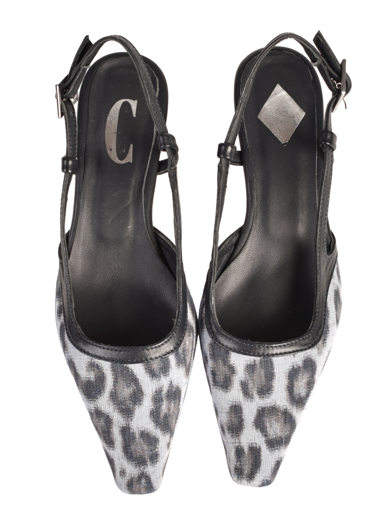CARA ROSA KATLEEN - KITTEN HEEL SLINGBACK - LUIPAARD BLAUW