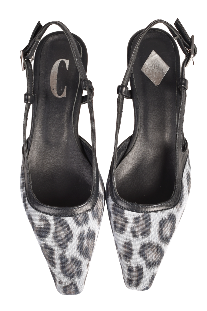 CARA ROSA KATLEEN - KITTEN HEEL SLINGBACK - LUIPAARD BLAUW