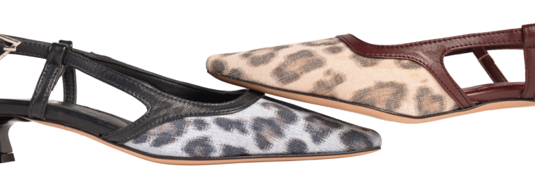 CARA ROSA KATLEEN - KITTEN HEEL SLINGBACK - LEOPARD BLUE