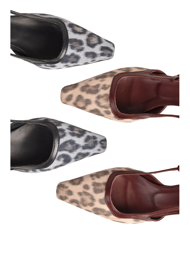 CARA ROSA KATLEEN - KITTEN HEEL SLINGBACK - LEOPARD BLUE