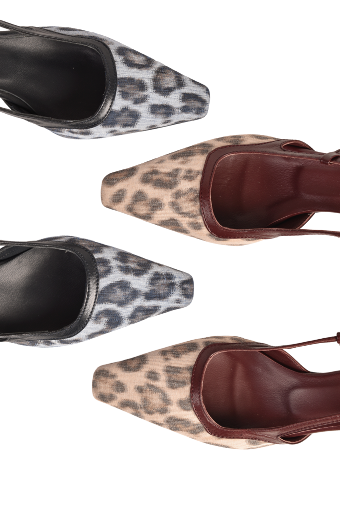CARA ROSA KATLEEN - KITTEN HEEL SLINGBACK - LUIPAARD BLAUW