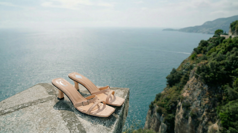 Cara Rosa AUGUSTA - KITTEN HEEL SANDAL - CREAM