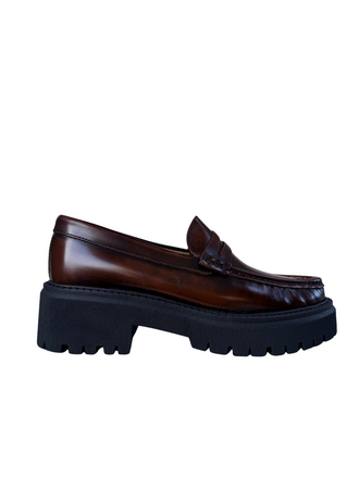 FLEUR - LOAFER PLATFORM - COGNAC LEATHER