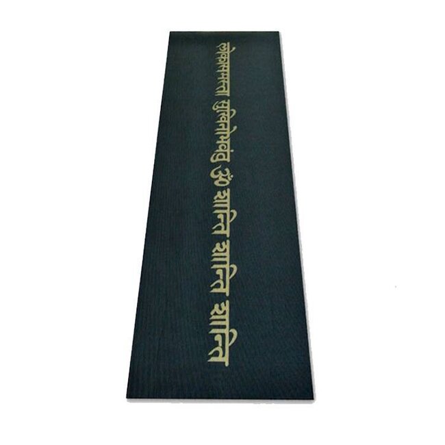 Love Generation Yogamat Mantra - 4mm - Zwart met Gouden Print