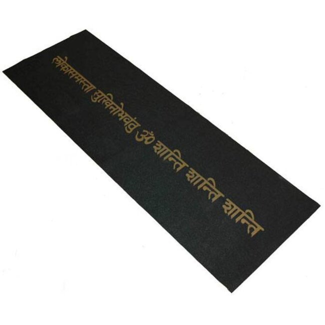 Love Generation Mantra Yoga Mat - 4mm - Black with Golden Print