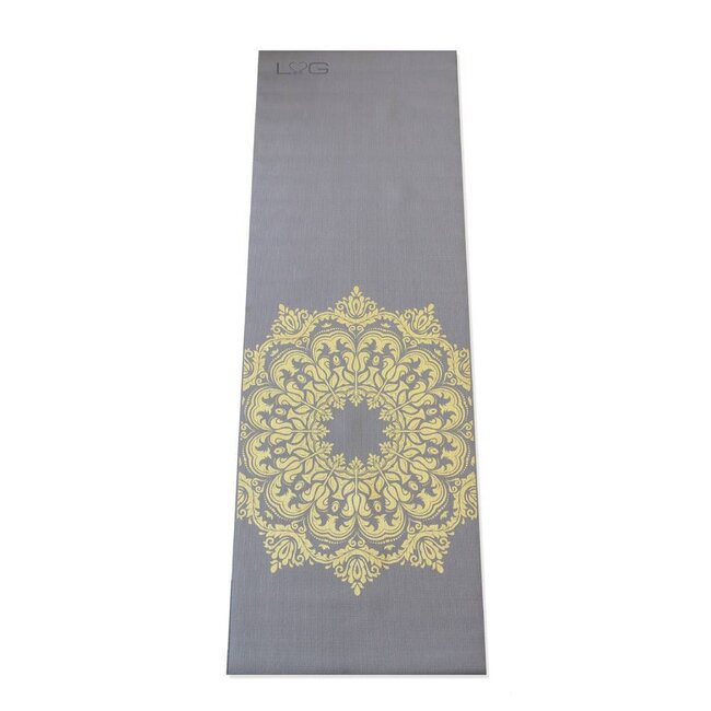 Love Generation Yoga Mat Mandala - 4mm- Warm Grey with Golden Print