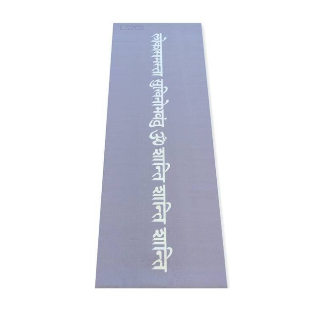 Love Generation Yogamatte Mantra 4mm - Lavendel mit Silber Print