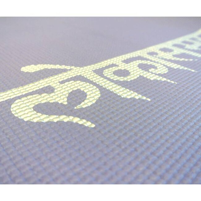 Love Generation Mantra Yoga Mat 4mm - Lavender with Silver Print