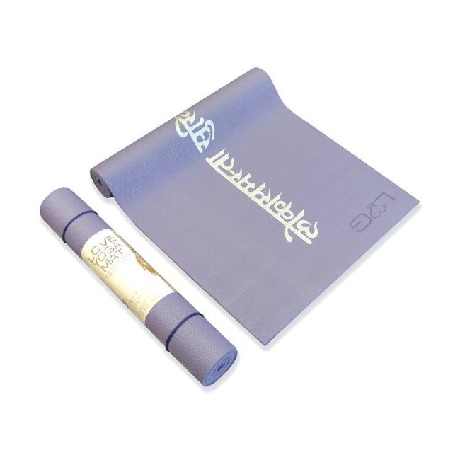 Love Generation Yogamatte Mantra 4mm - Lavendel mit Silber Print