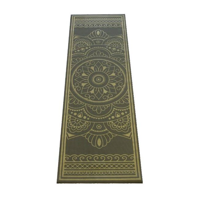 Love Generation Magic Carpet Yoga Mat 4mm - Dark Green with Gold Print