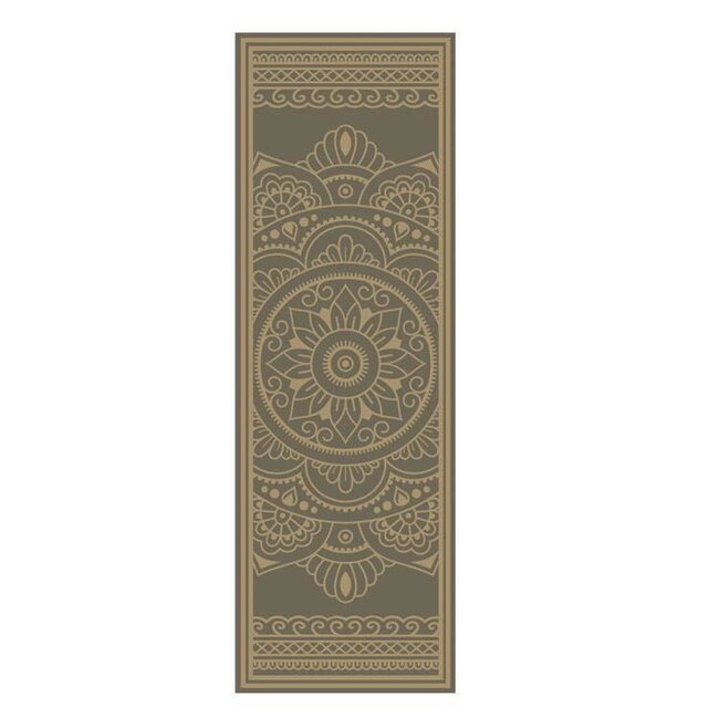 Love Generation Yogamat Magic Carpet 4mm - Donkergroen met Gouden Print