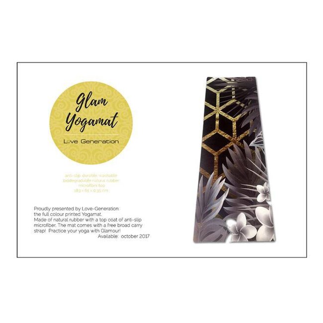 Love Generation Full Color Glam Yoga Mat - Natuurlijk Rubber
