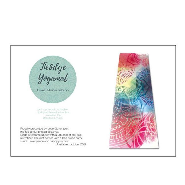 Love Generation Full Color Tie&Dye Yoga Mat - Natuurlijk Rubber