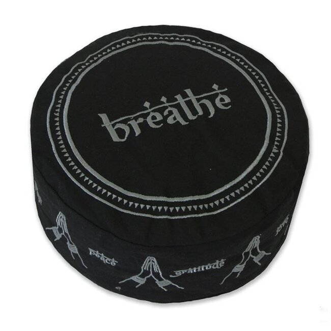 Love Generation Breathe Meditation Cushion - Black - Yoga Cushion