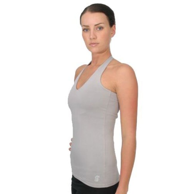 Shakti Shanti Dharunasana Halter Yoga Top - Grey