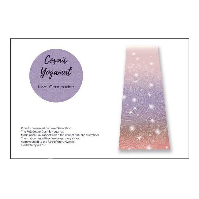 Love Generation Full Colour Cosmic  Yoga Mat - Natural Rubber