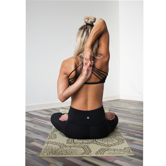 Love Generation Yogamatte Lotus - 4mm - Hellgrün mit Goldener Druck