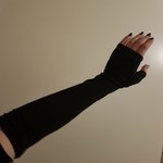 Cotton opera length fingerless gloves diff. colors