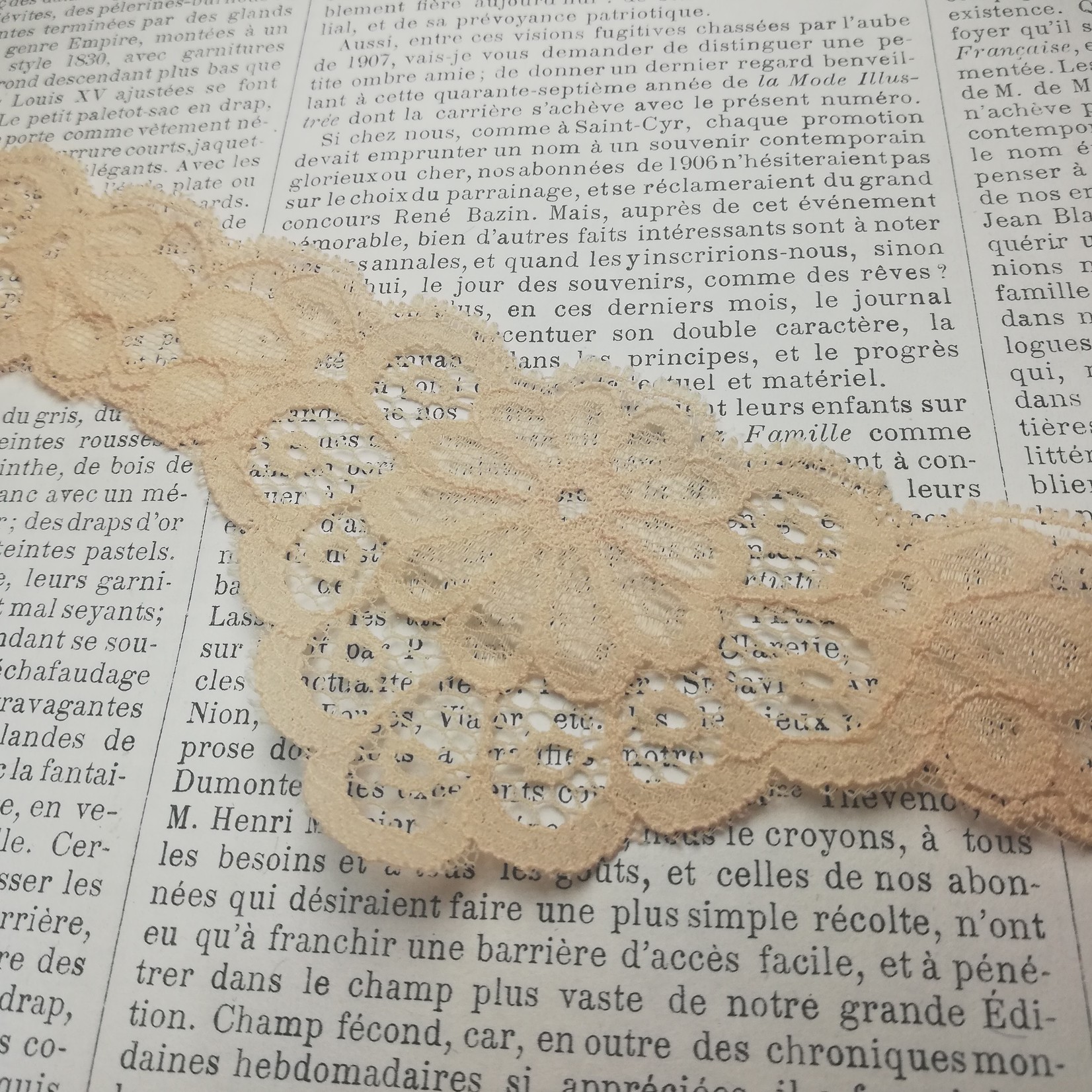 Beige Scalloped Lace