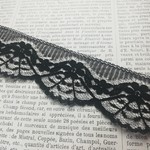 Black Scalloped Lace  with Fan pattern