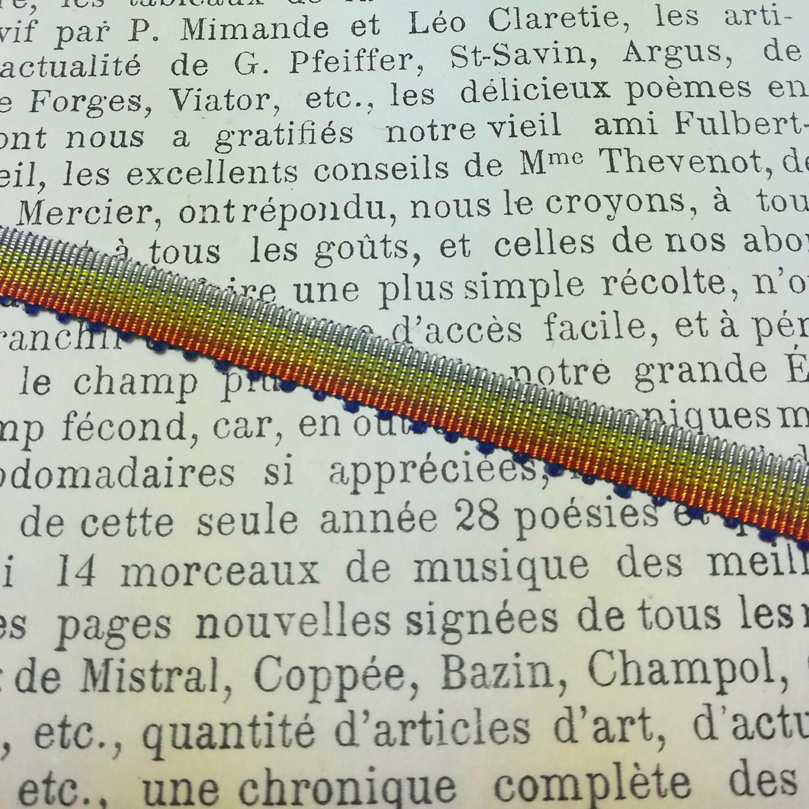 18th century Ombre ribbon diff. colors