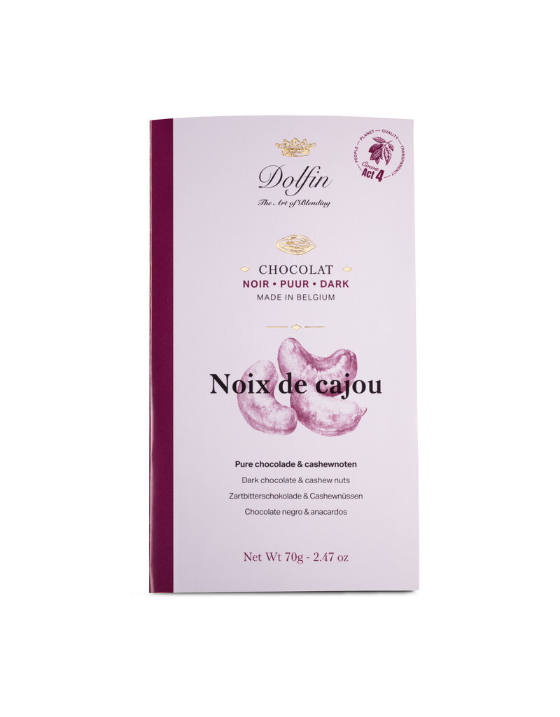 Dolfin CHOCOLAT NOIR - NOIX DE CAJOU - 70g DOLFIN