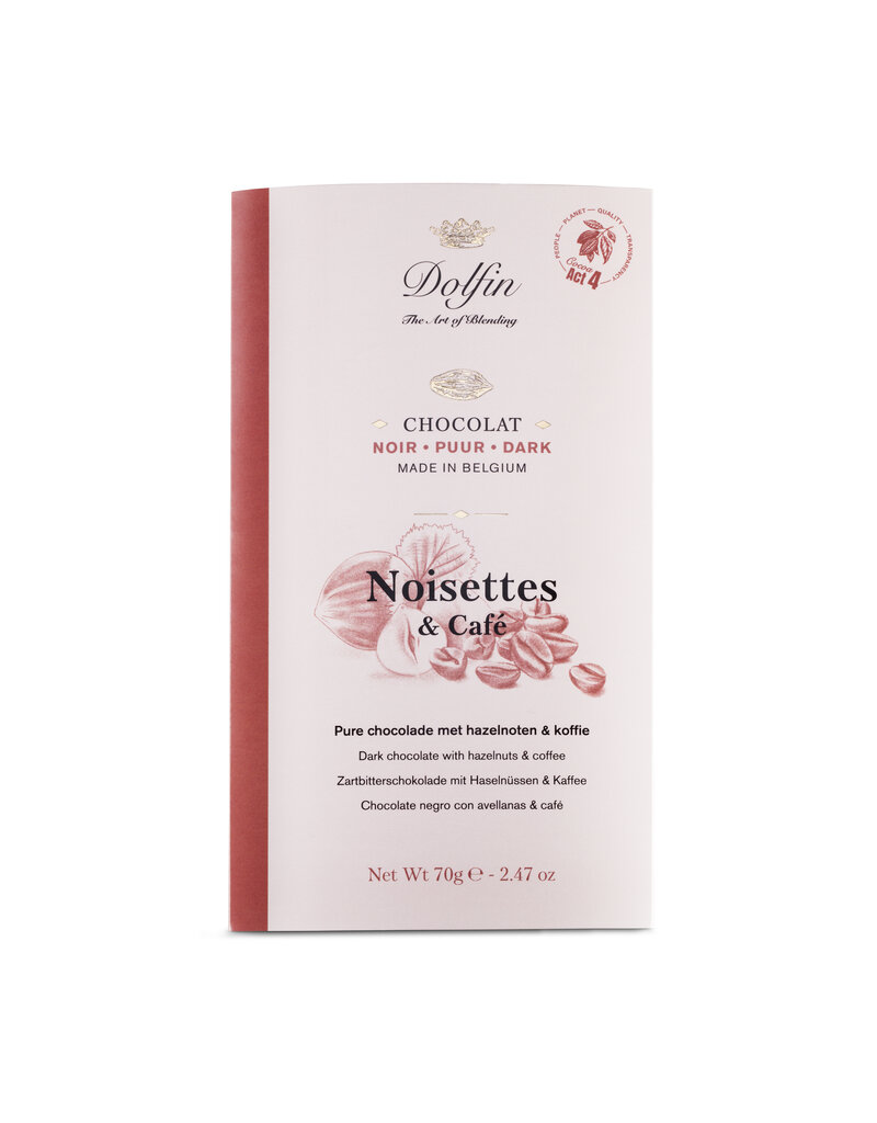 Dolfin CHOCOLAT NOIR - NOISETTES & CAFÉ - 70g