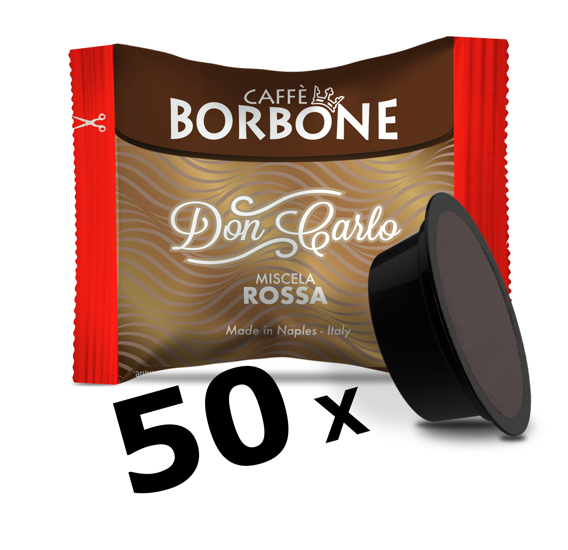 50 capsules Don Carlo ROSSA (A Modo Mio) de Caffè Borbone - La
