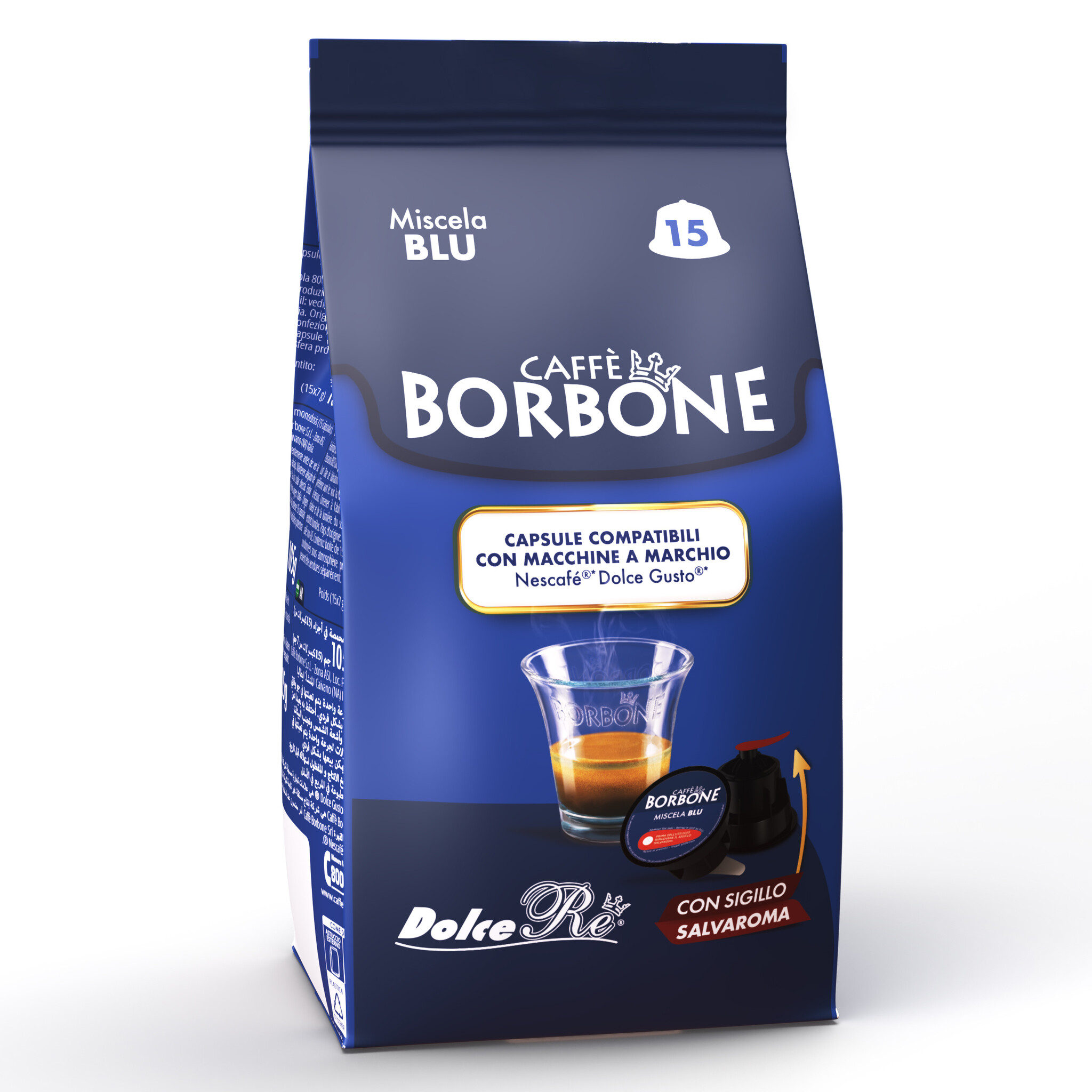 15 capsules BLU (Dolce Gusto) de Café Borbone - La Capsulerie