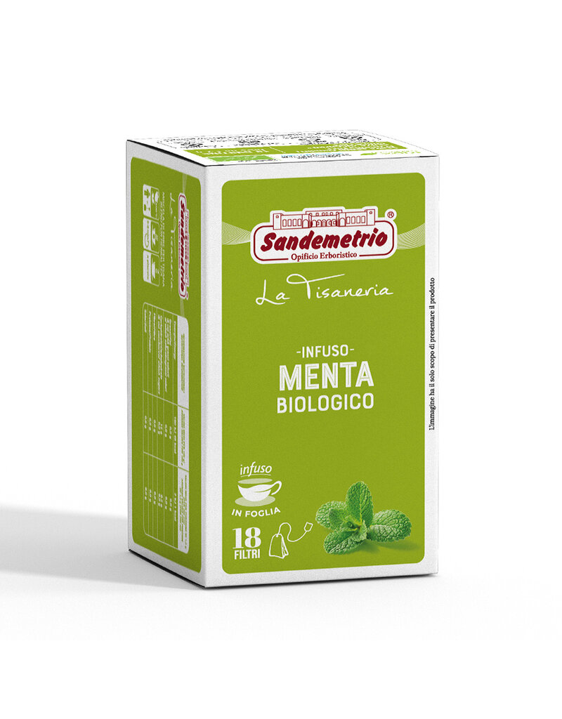 Sandemetrio  THEEZAKJES - MUNT INFUSIE (Menta) BIOLOGISCH - 18 theefilters SANDEMETRIO