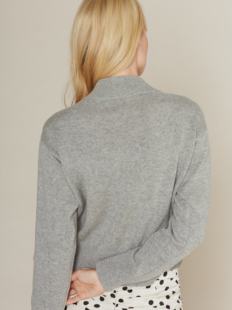 Cashmere cropped trui - Light gray melee - SuperCashmere