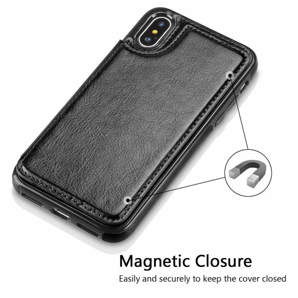 Wallet Case iPhone X / Xs zwart PhoneFactory