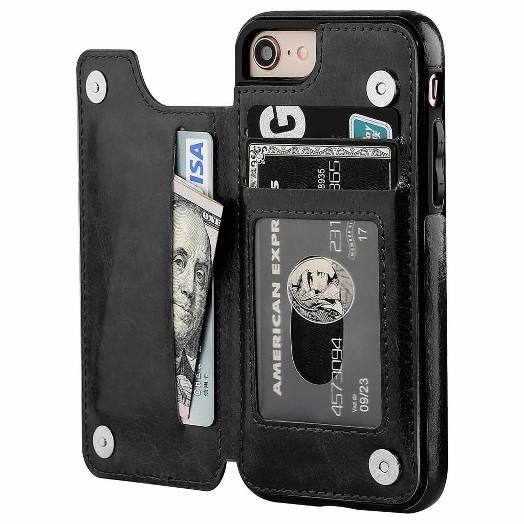 Antagonisme Beschikbaar Kiezen Wallet Case iPhone 8 / 7 zwart - Phone-Factory