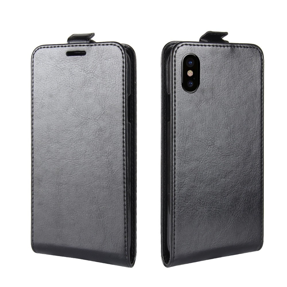 Flip case iPhone Xr zwart leer PhoneFactory