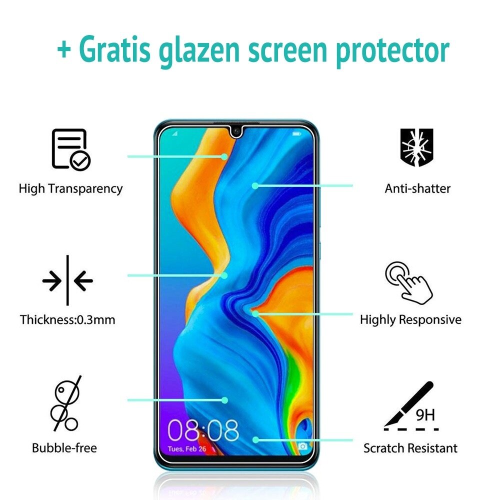 ShieldCase® ShieldCase Ultra thin Huawei P30 Lite case (blauw) + gratis glazen Screenprotector
