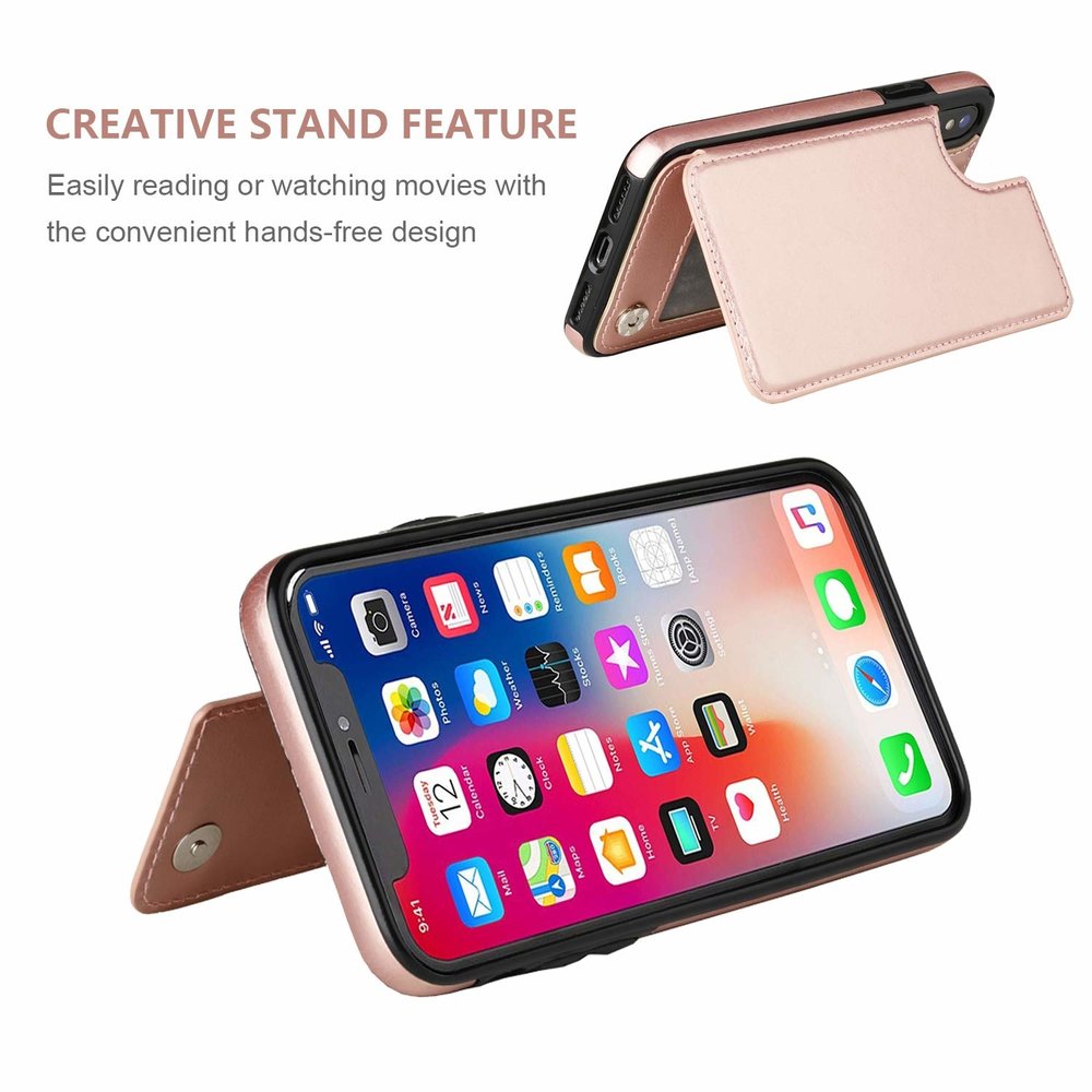 Wallet Case iPhone X / Xs roze PhoneFactory