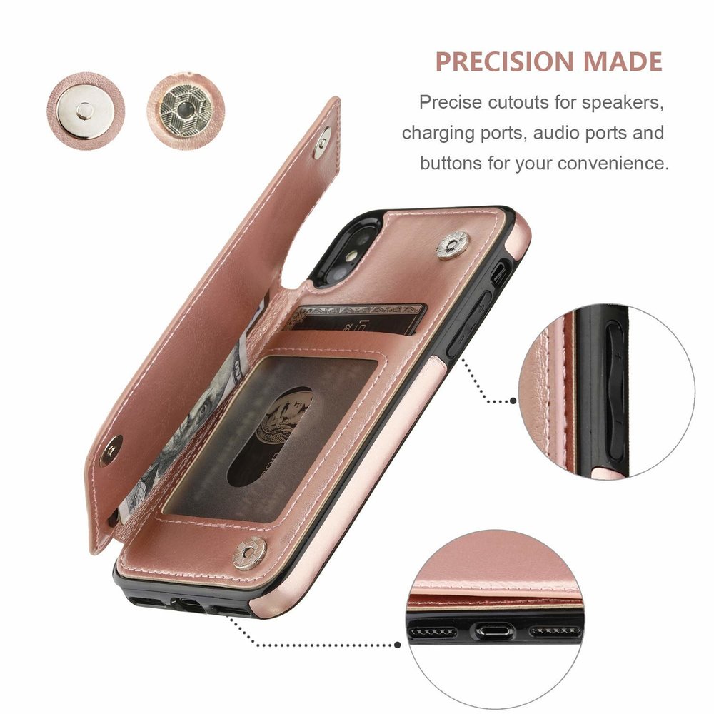 Wallet Case iPhone X / Xs roze PhoneFactory