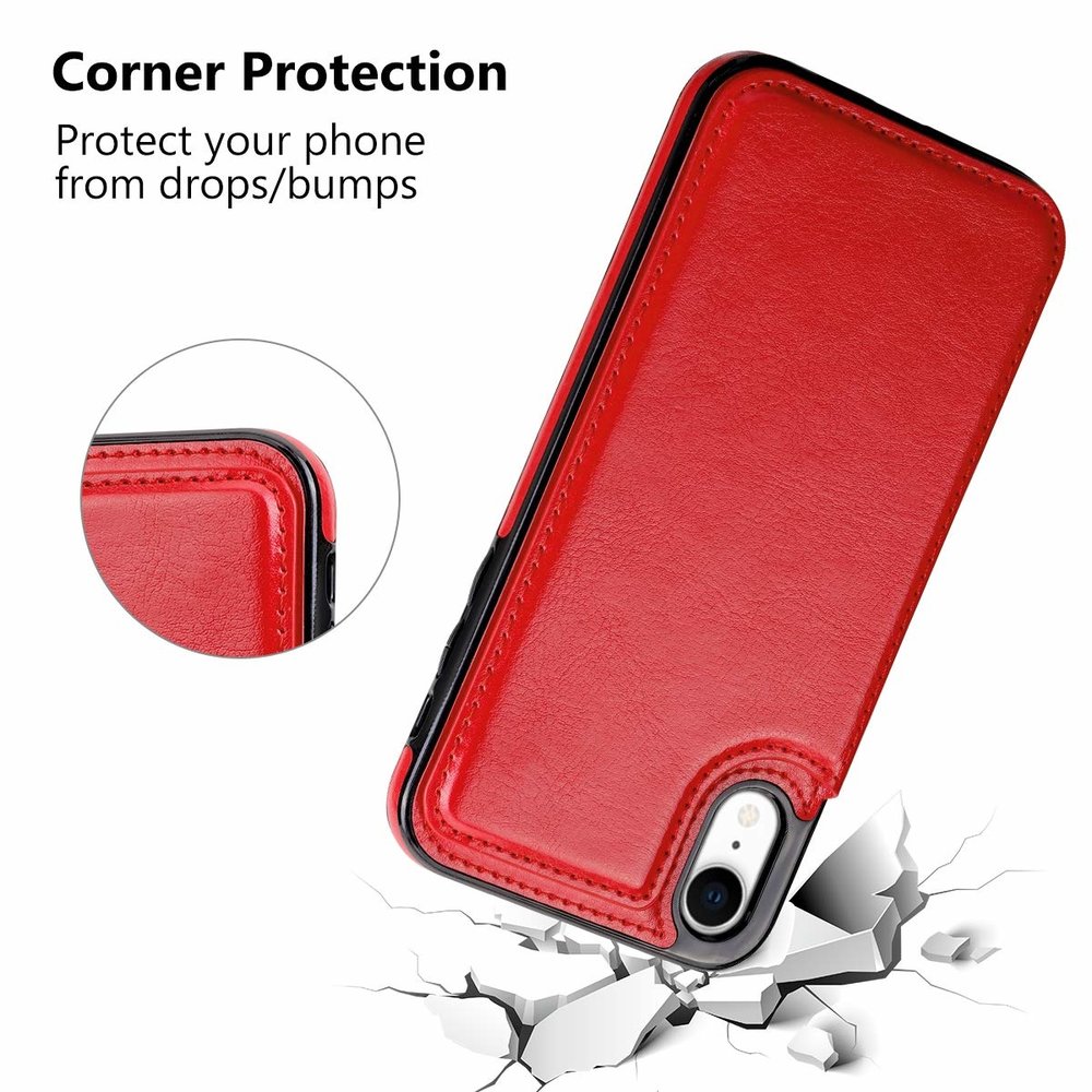 Wallet Case iPhone Xr rood PhoneFactory