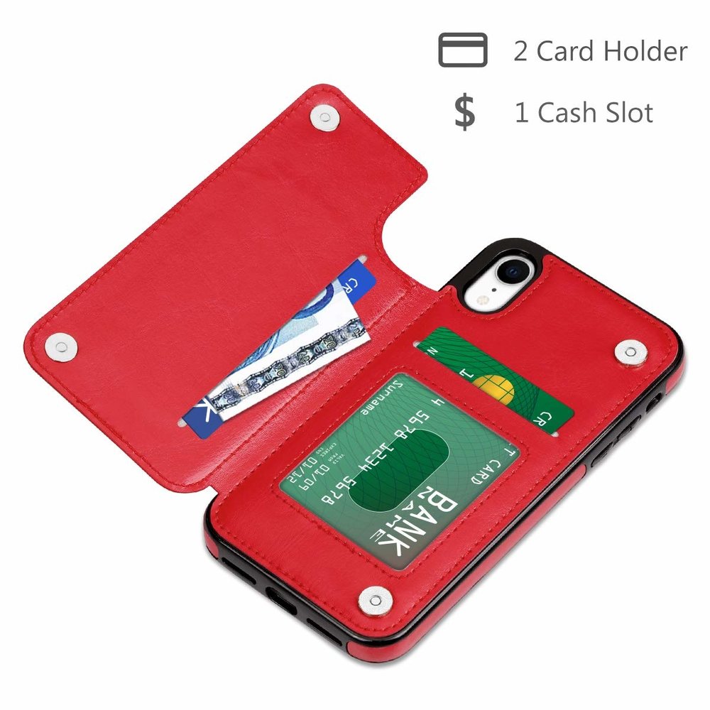 Wallet Case iPhone Xr rood PhoneFactory