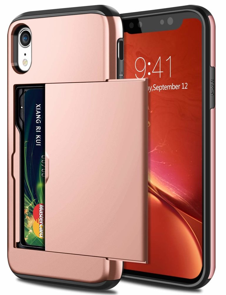 ShieldCase® ShieldCase Kaarthouder case met slide iPhone Xr (rosé goud) ShieldCase® ShieldCase Kaarthouder case met slide iPhone Xr (rosé goud)