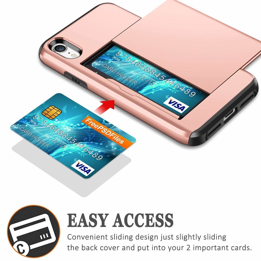ShieldCase® ShieldCase Kaarthouder case met slide iPhone Xr (rosé goud) ShieldCase® ShieldCase Kaarthouder case met slide iPhone Xr (rosé goud)