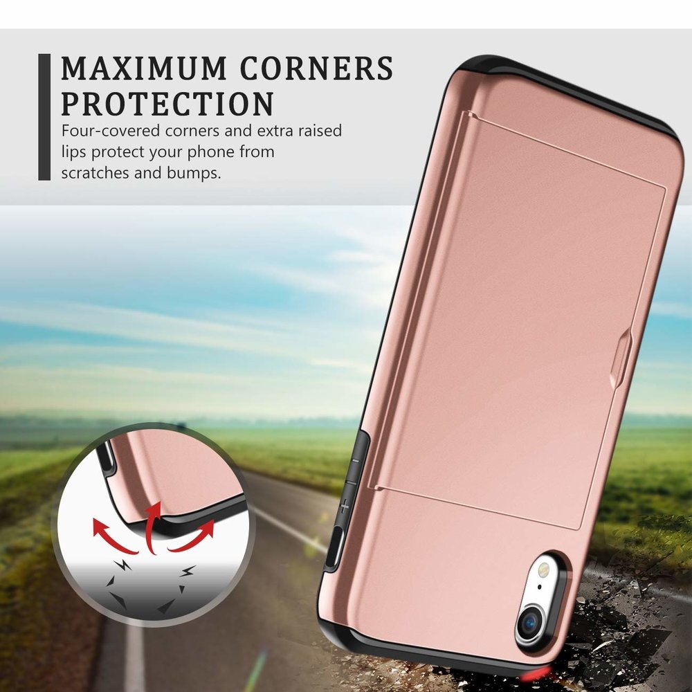 ShieldCase® ShieldCase Kaarthouder case met slide iPhone Xr (rosé goud) ShieldCase® ShieldCase Kaarthouder case met slide iPhone Xr (rosé goud)