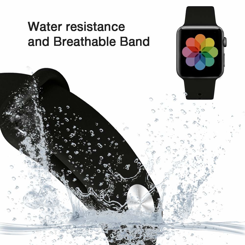 Apple Watch silicone sport band (zwart)