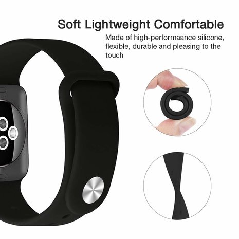 Apple Watch silicone sport band (zwart)