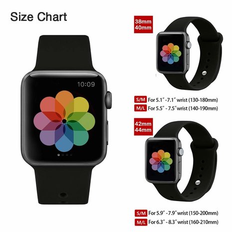 Apple Watch silicone sport band (zwart)
