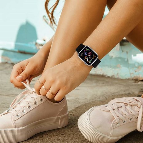 Apple Watch nylon loop band (zwart) Apple Watch nylon loop band (zwart)