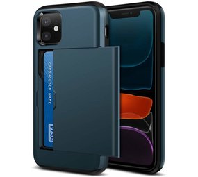 ShieldCase® Kaarthouder case met slide iPhone 11 (donkerblauw) ShieldCase® Kaarthouder case met slide iPhone 11 (donkerblauw)