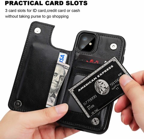 iPhone 11 wallet case zwart Phone Factory