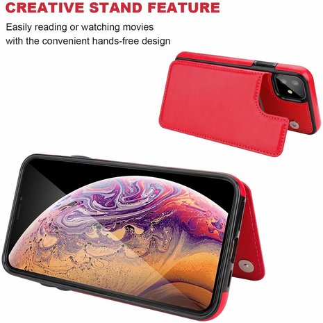 ShieldCase® ShieldCase iPhone 11 wallet case (rood) ShieldCase® ShieldCase iPhone 11 wallet case (rood)